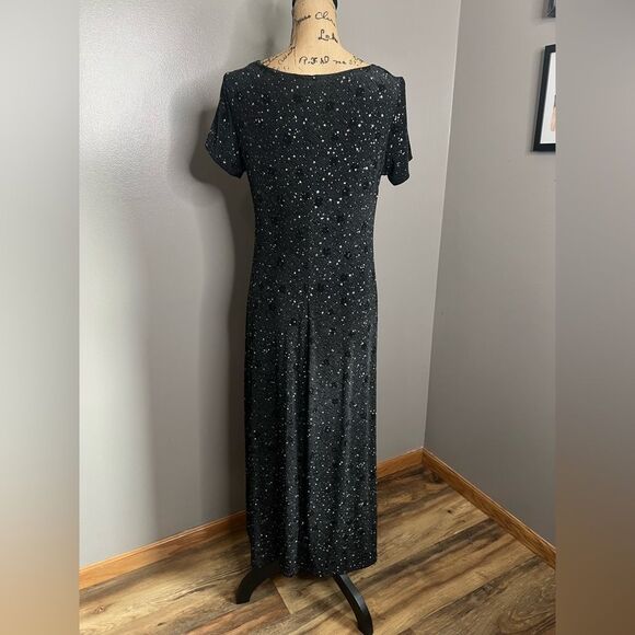 Vintage Paul Harris Design sparkly black maxi dress size 10 whimsigothic moody - Picture 2 of 11